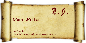 Néma Júlia névjegykártya